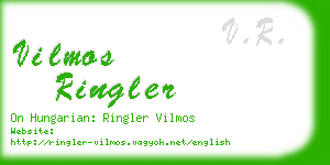 vilmos ringler business card